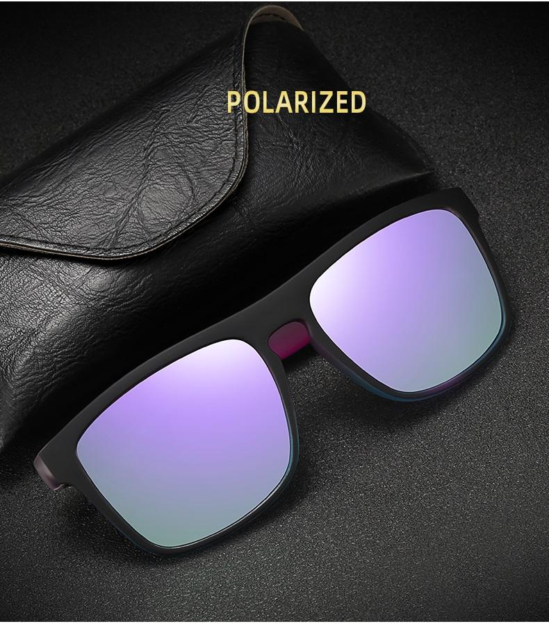 Fashion Purple Sunglasses Men Women Sun Glasses Retro Square Sport Driving Fishing Gradient Big Frame Eyewear UV400