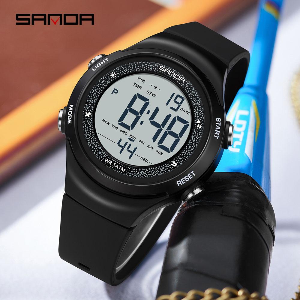 Sanda SD6372 New Electronic Watch Stylish Waterproof Colorful Lights Student Watch Popular Sports Watch