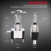 12V LED Lighted Toggle Switch with Aircraft Guard Safety Flip Cover 12 Volt DC 20A Heavy Duty Covered Illuminated Lit for Racing