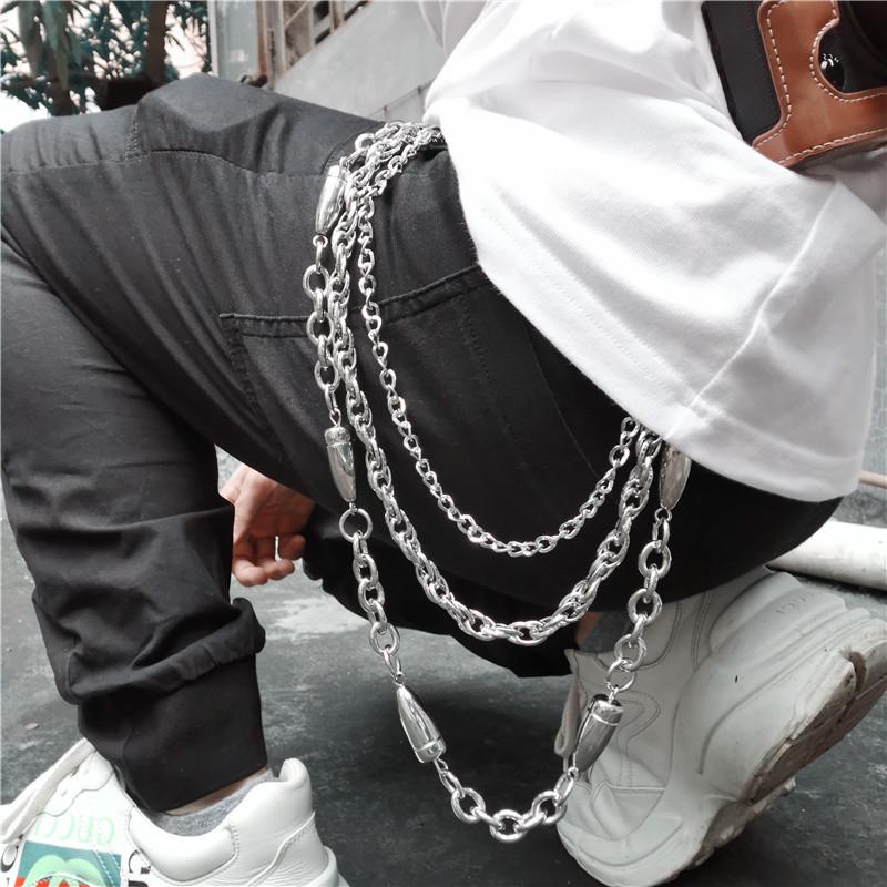 2019 New Punk Metal Hip Hop Bullet Chain Pants for Stage Performance