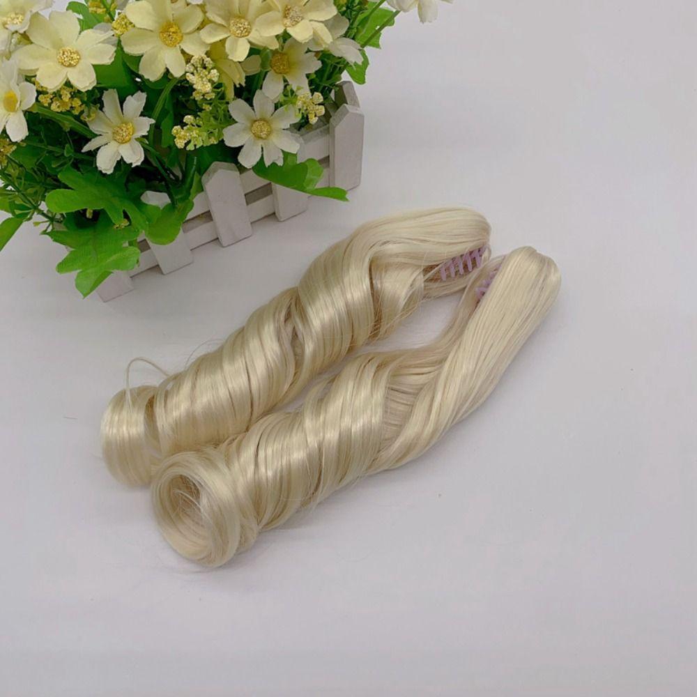 Ponytail BJD SD Doll Hair Clamping Doll Long Curly Hair Ponytail Cotton Doll