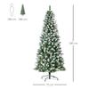 Artificial Christmas Tree, 630 Branches, 37 Pinecones, Snow-Covered Tips, Fire-Retardant, 180 cm