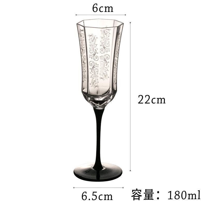 

Vintage Exquisite Minimalism French Glass Goblets Red Wine Champagne Cups Retro Tableware for Home Restaurant Bar Party Decor 180ml чёрный