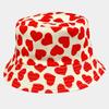 New Double sided Printed Love Fisherman Hat European and American Couples Trendy Double Sided Basin Hat Outdoor Sun Protection Hat