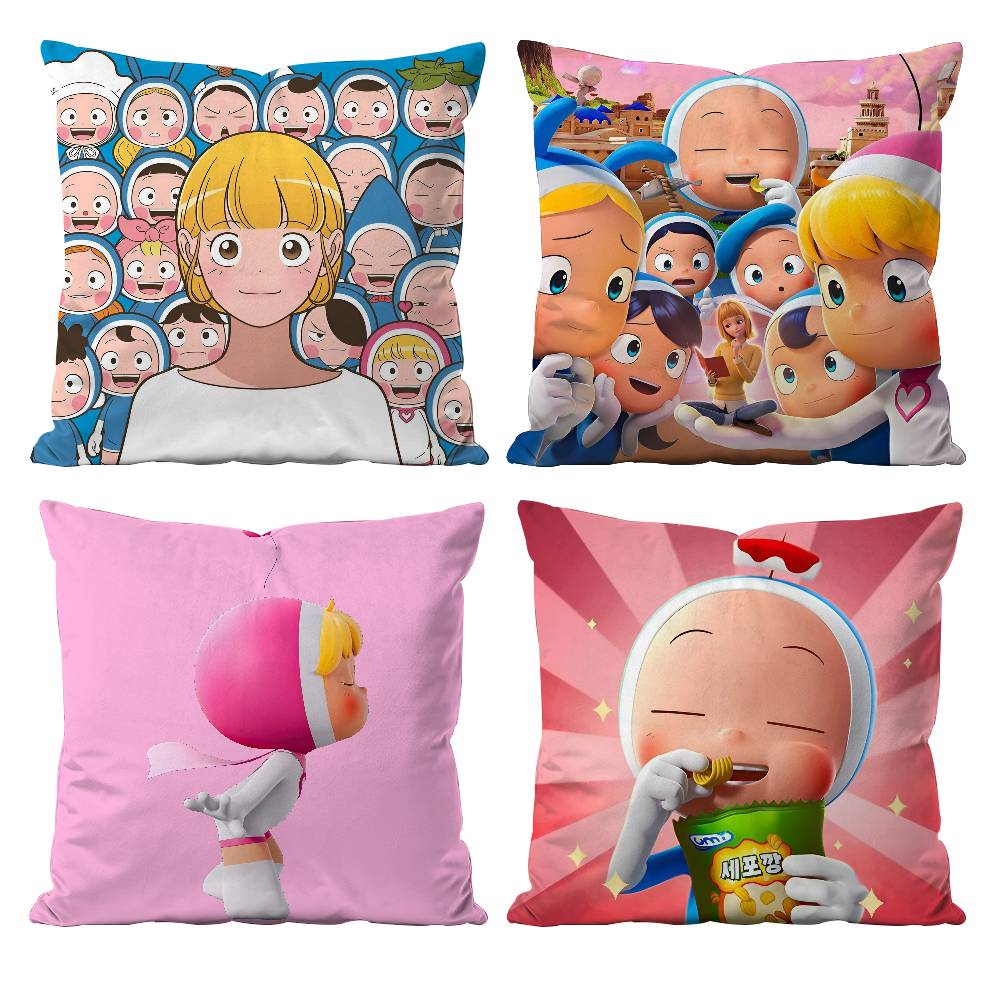Anime Yumi's Cells The Movie Pillow Case Anti-dustmite Pillowcase Invisible zipper silky short plush Sofa cushion cover