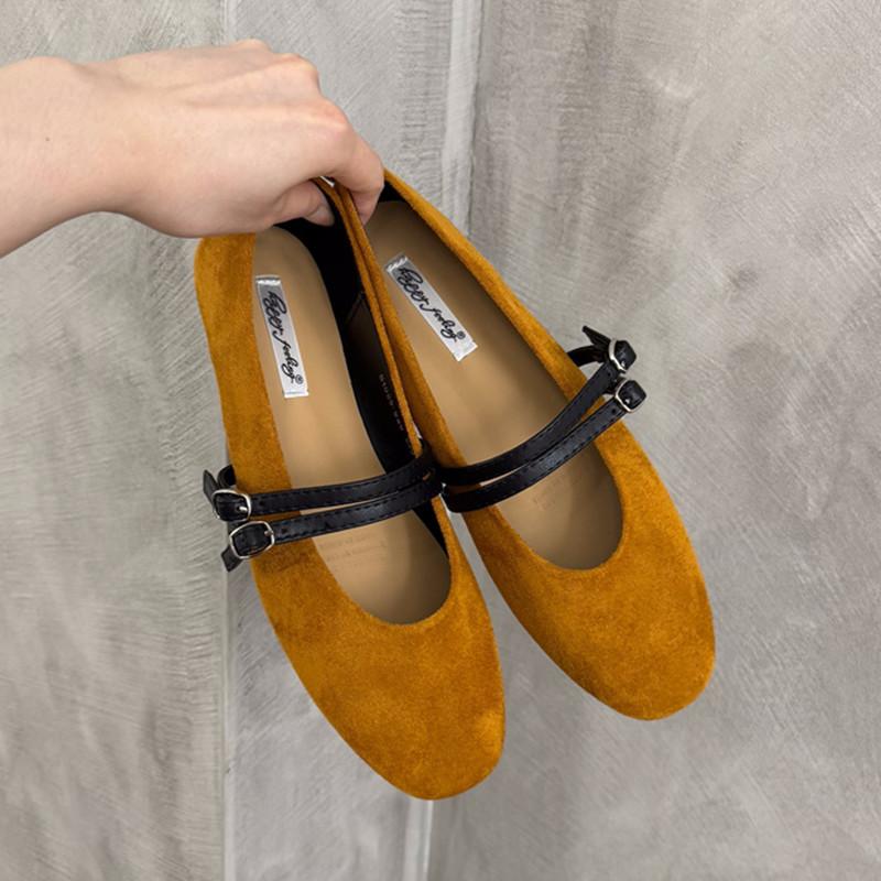 

Мода Bailamos 2025 Новый Бренд Женские Балетки Круглый Носок Неглубокие Слипоны Женские Повседневные Балетки Мягкая Кожа Элегантные Туфли для Платья Mujer 40 жёлтый