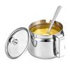 Kitchen Storage Bottle Ghee Container 500ml Stainless Steel Canister Ghee Pot With Lid&Spoon For Tea Sugar Salt Oil Seasoning