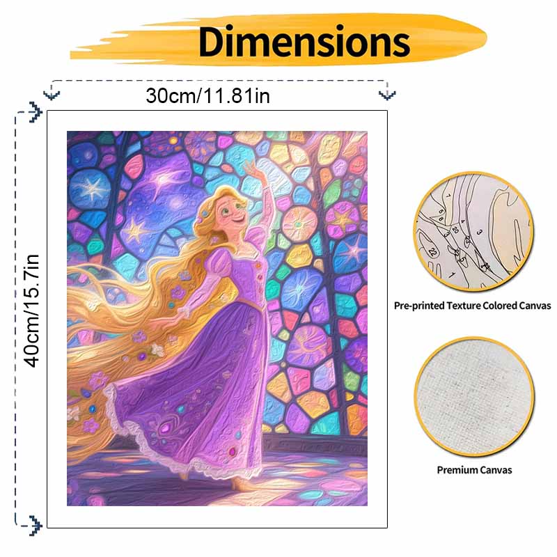 Disney Rapunzel oil painting hand painting coloring painting handmade diy home decoration gift