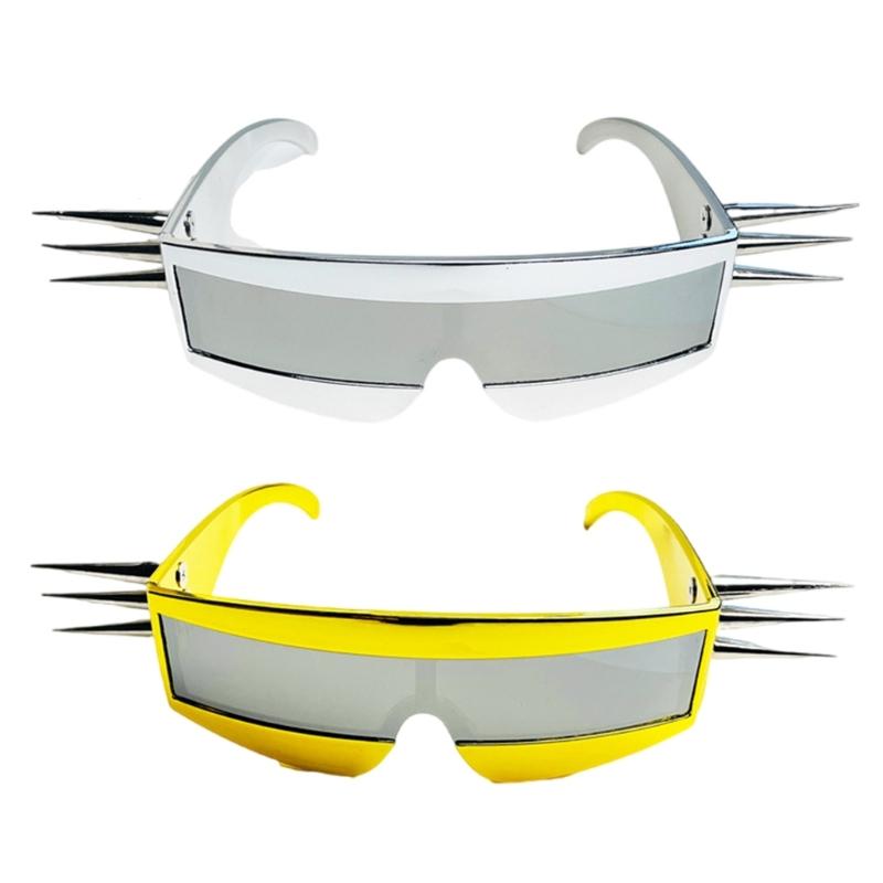 Punk-Sonnenbrille mit Nieten, Sonnenschutz, leichter PC-Rahmen, Cosplay-Brille für Outdoor-Partys, modisches Accessoire