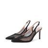 WO Huizhou 2025 summer new European and American fashion pointed mesh yarn rhinestone fine high heel temperament bag head sandals women