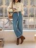 Solighter Women's Purple Tencel Stand Collar Long Sleeve Shirt - Spring Collection Top