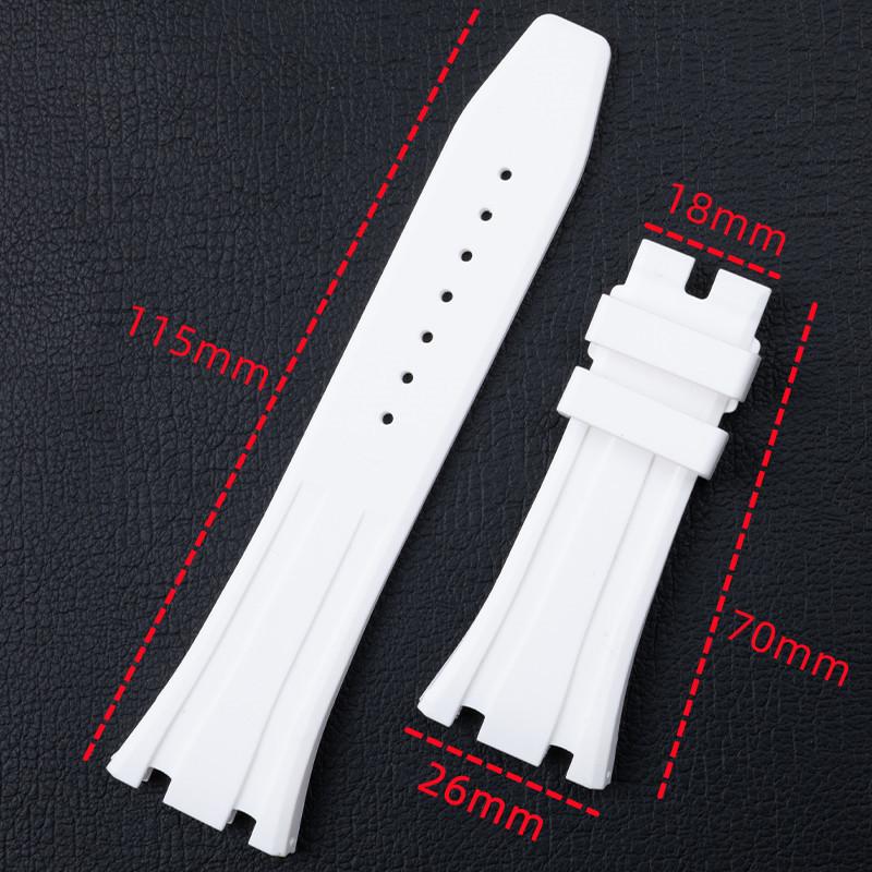 Soft Rubber Quality 26mm Width Watchband For 41mm Dail AP Strap For Audemars Belt Piguet Watch Band 15400/15500 Fold Buckle
