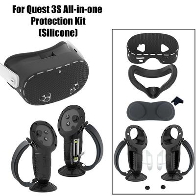 For Meta Quest 3S 10-in-1 Set of VR Accessories Silicone Waterproof and Scratch-resistant Protective Case