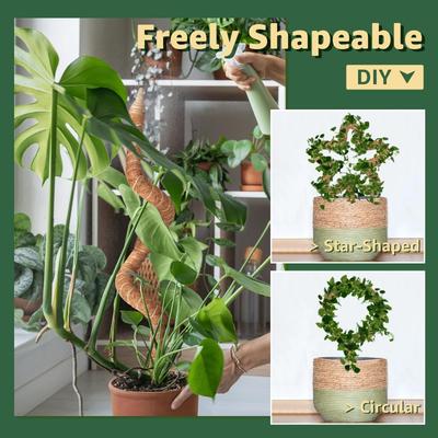 80cm Biegsamer Kokosfaser Moosstab Pflanzenkäfig Kletterstab Pflanzenstütze Verlängerung für Monstera Pflanze Zum Nach-Oben-Wachsen Garten