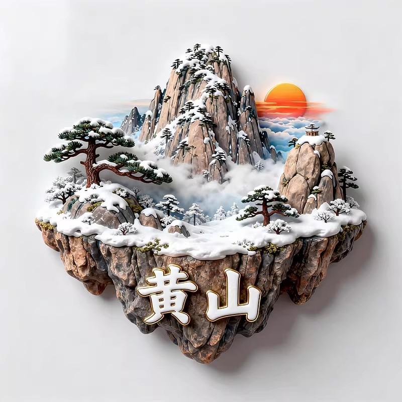 

China Travel Souvenirs Huangshan Fridge Magnets Beijign Hangzhou Suzhou Shenzhen Shanghai Xiamen Fridge Stickers Birthday Gifts