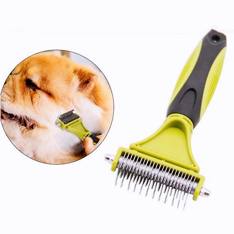 Dog Comb Knife Dogs Brush Stainless Steel Dog Brushes Pet Hair Remover Dogs Grooming Double Sided Combs for Pet Hair Cleaning