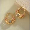 1Pair Elegant Retro Carved Hollow Hoop Earrings, Exquisite Accessories For Women, Perfect Jewelry For Holiday Weddings