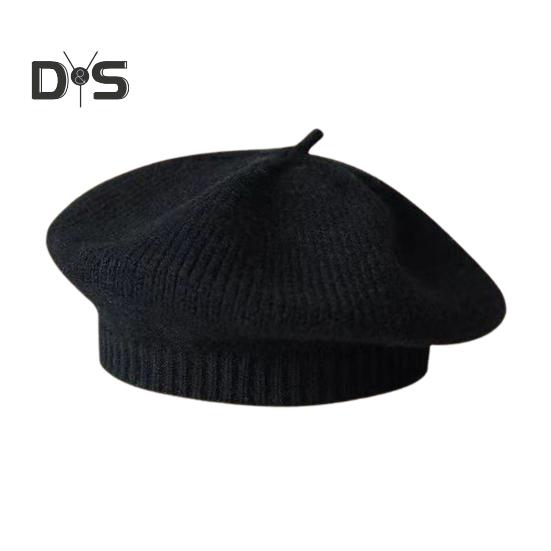 

Дитяча шапка-маляр В язана еластична шапочка солодкого кольору, що зберігає тепло, протиковзаюча шапочка-біні, дитячий в язаний берет, однотонна осінь-зимова шапка, відкритий капелюшок чорний