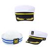 Polyester Sailor Hat With Embroidered Circle Badge For Retro Costume And Themed Events
