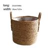 Woven Flower Pot Seagrass Plant Basket Garden Yard Greenhouse Flowerpot with Handle Potting Planting Hamper Household