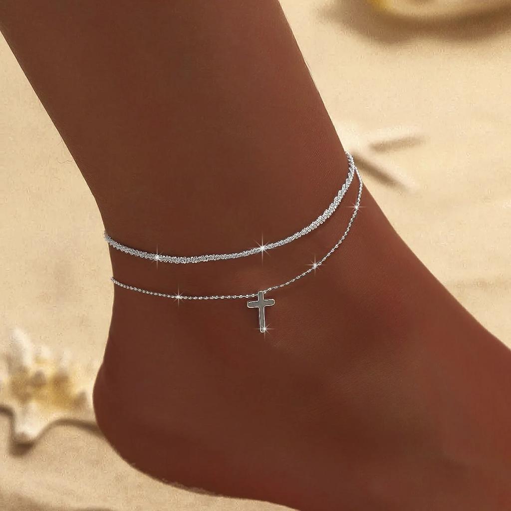 Color Shiny Sparkling Anklet For Women Summer Elegant Jewelry Girls Beach Ankle Bracelet On Foot Party Accessories