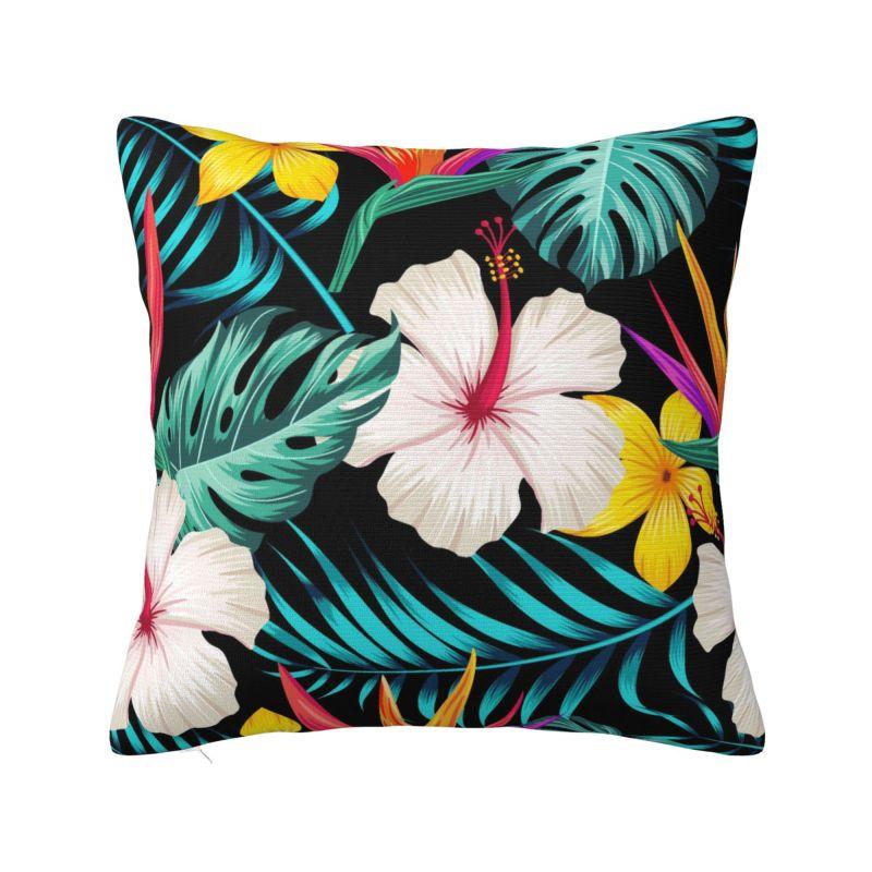 Hawaii Floral Tropical Flowers Leaves Cushion Cover x cm Polyester Throw Pillow Case Home Decoration Bedding Pillowcase