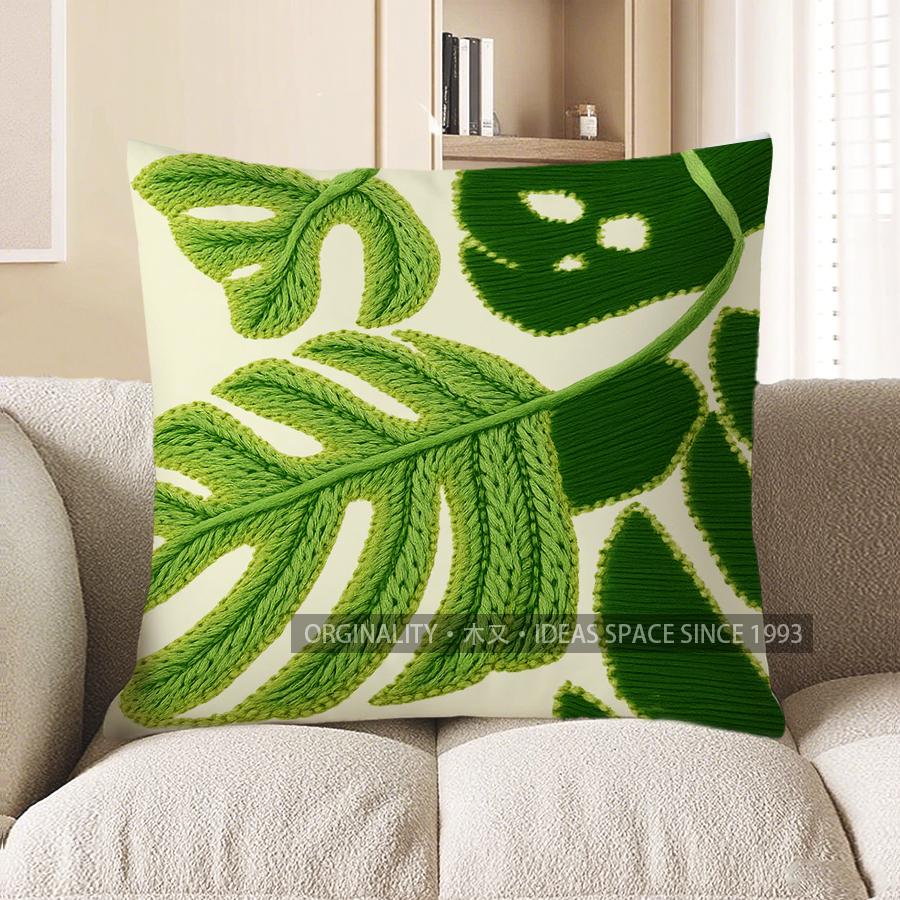 

Home Decor Exotic Monstera Leaf Pattern Throw Pillow Pattern Cushion Cover Suitable For Sofa Bedroom Car Pillow Cover 40x40cm