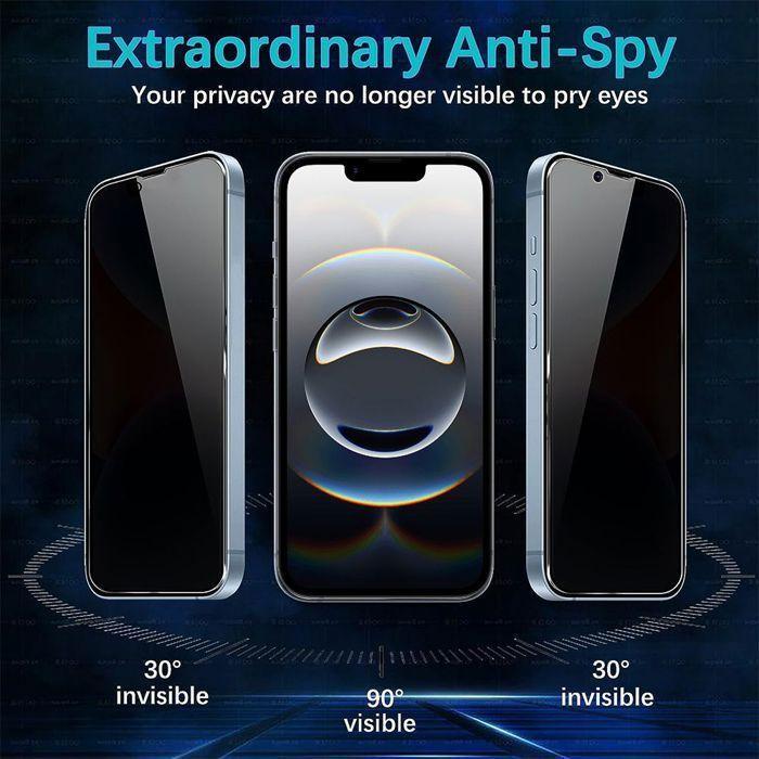 Film de protection - Vitre - pour iPhone 16e - Verre trempé - Anti-espion - Lot de 3