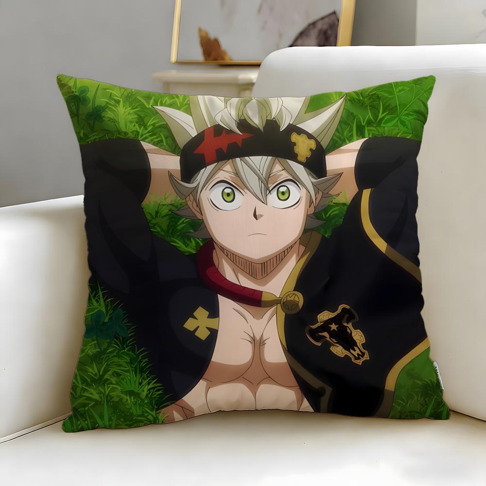 Klasický anime povlak na polštář Black Clover Měkký Snadno omyvatelný Povlak na polštář Univerzální pro pohovku Postel Cestování a Kancelář