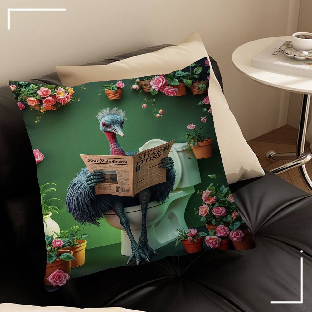 Creative Animal Toilet Flower Cushion Cover Pillow Cover Decor Pillowcase Printed Cushion Case For Couch