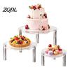 Party Food Presentation Stand Acrylic Cake Stand, Multi-Tier Display Clear Cupcake Holder, Detachable Rack Adjustable Metal Support for Dessert Table