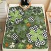 1PC Four-leaf clover Print FlAannel Blanket, High quality Comfortable for All Seasons, Home Decor, Warmth and Comfort