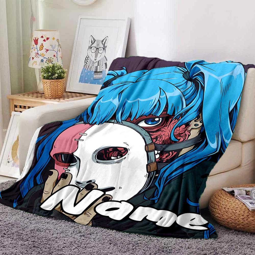 Customiz Name Personality Sally Face Blanket Soft &Warm Sofa Office Bed Travel Lunch Break Blanket, Gift Suitable All Seasons