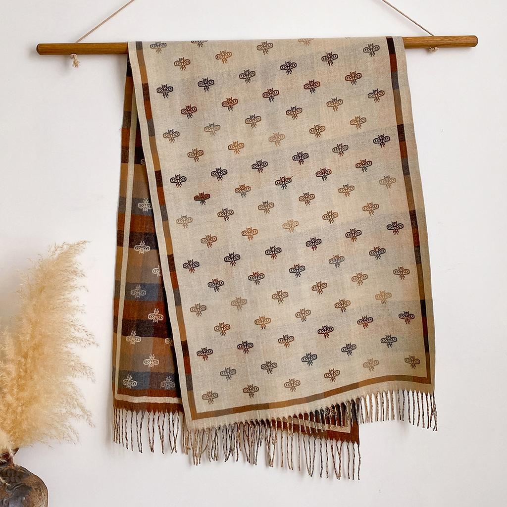 Kleiner Bienen-Spleißschal Mode Jacquard-Dekoration Imitation Kaschmir Doppelseitiges Temperament Vielseitiger Schal Schal