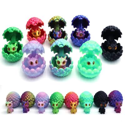 קישוט ביצת דרקון בהדפסה תלת-ממדית מיני פסלון דרקון צעצוע ביצת דרקון שולחנית עם דרקון מיניאטורי בפנים קישוט