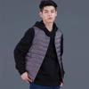 Autumn Winter New Men Thin Down Cotton Coat Vests Stand Collar Solid Button Pockets Fashion Casual Loose Sleeveless Cardigan Top