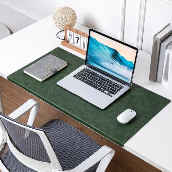 Großes Schreibtischunterlage aus Kunstleder, Wasserdichte Erweiterte Gaming-Mauspad Schreibtischschutz, Rutschfeste Tastatur-Mauspad Schreibunterlage für Büro Zuhause