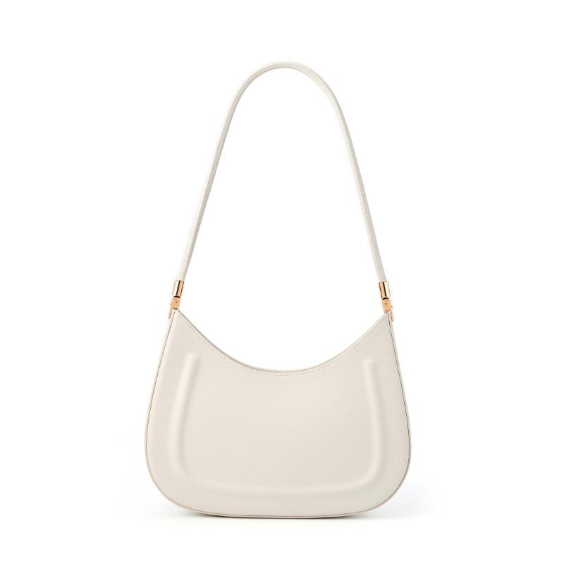 Saddle Bag Women's Cowhide Black Handheld New Shoulder Bag Niche Baguette Commuter Premium Leather Underarm Bag