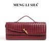 Hot Selling Niche Woven Women's Bag, Horizontal Hand-held Dinner Bag, High-end French Stick Bag, Single Shoulder Crossbody Accordion Bag