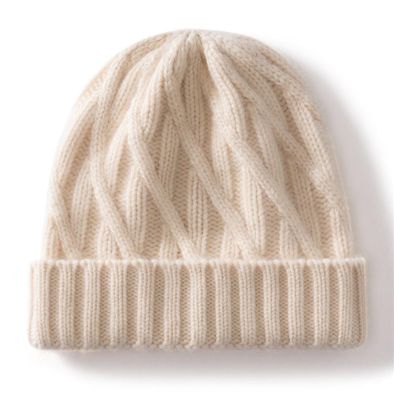 Cashmere Autumn and Winter New Unisex Cable Thick Casual Warm Ear Protection Coldproof Knitted Hat