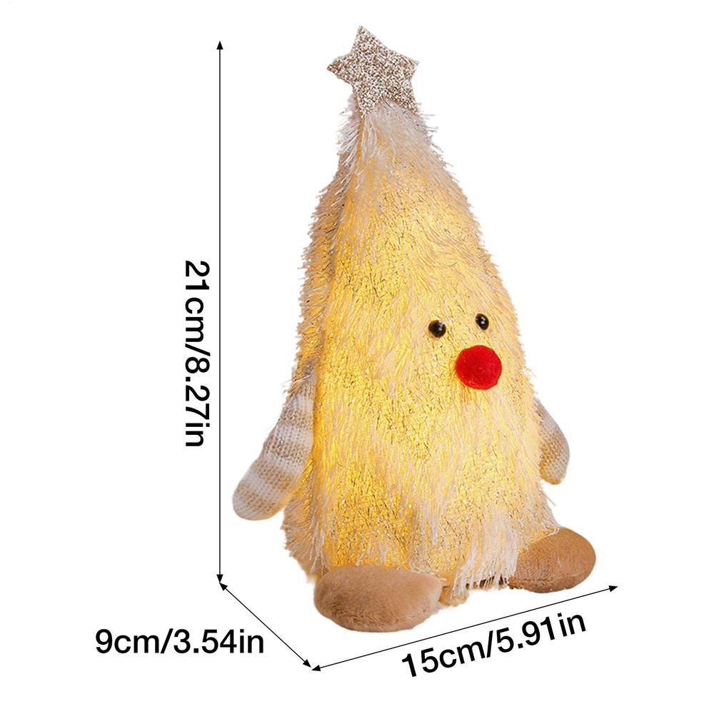 Christmas Light Up Standing Dolls Light Up Ornaments Christmas Soft Dolls Party Decor Lighted Figure Ornaments Table Centerpiece