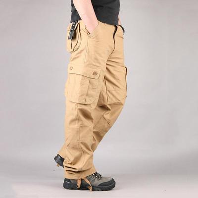 Men's Cargo Pants Casual Multi Pockets Wear-Resiting Pants Men Loose Outerwear Cotton Army Straight Slacks Long Trousers Men Clothes
