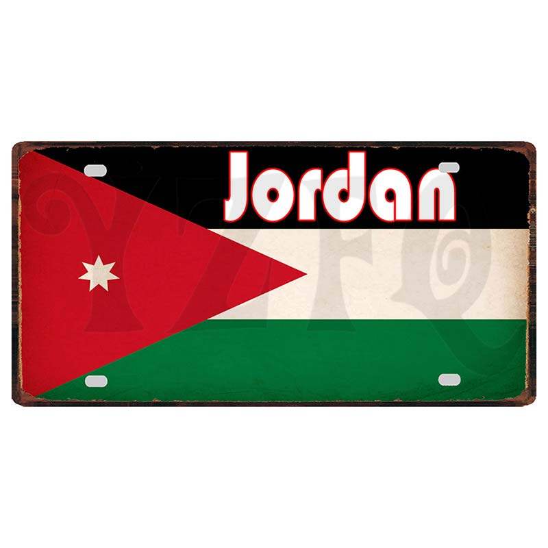 YZFQCuba Jemen Haiti Bahamas Uruguay Nationalflagga Metall Vintage Resesouvenir Väggbutik Hem Konstdekor 30X15CM DC-1416B