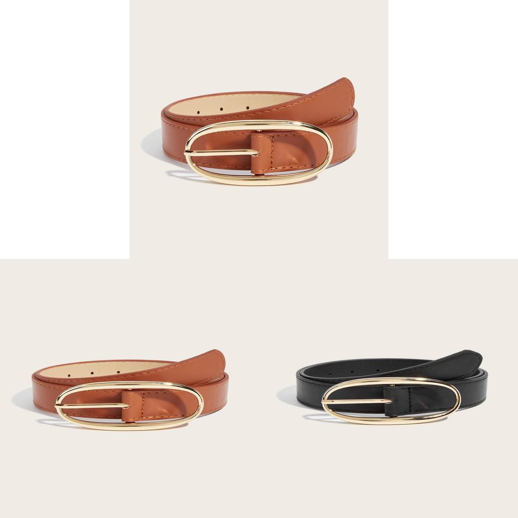 Minimalist Pu Leather Belt For Women With Alloy Buckle For Casual And Office Wear