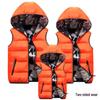 2024 New Girls' Reversible Camouflage Hooded Vest: School Uniform for Middle & Big Kids, Autumn/Winter Cotton
