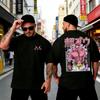 Black Plus Size Summer Tshirt Dragon Ball Anime Print Men Women Casual Parent Child Top Harajuku Style Y2K Street Fashion