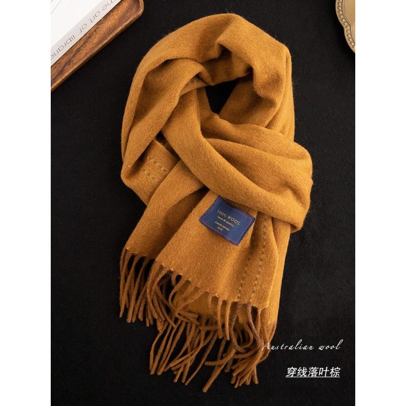 

Mary Pure wool scarf, thickened and enlarged version, hand-threaded Australian wool double-sided widened and thickened winter scarf for women