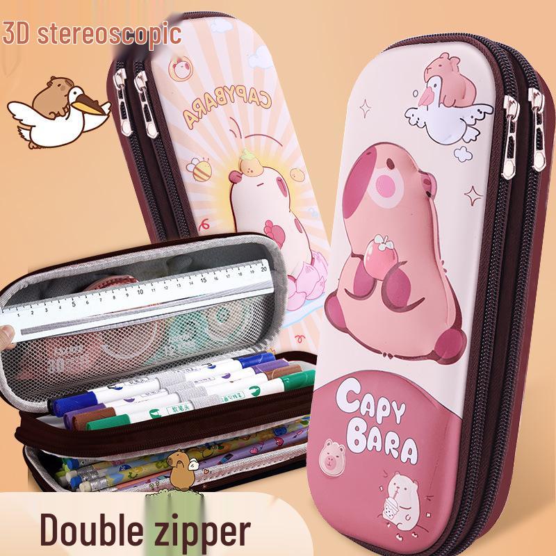 Capybara 3D Pencil Case: Spacious & Cute Cartoon Design for Men, Women, and Students