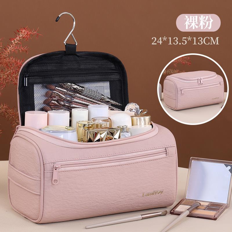 New Leather Men Women Dopp Kit Hanging Travel Washing Organizer Toiletry Bag Business Makeup Pouch Storage Handbag Cosmetic Bag