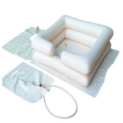 Hair Washing Device for Use While Lying Down; Includes Hair Washing Tub, Shampoo Stand, Air-powered, with Pillow and Shower.